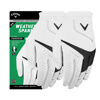 Picture of Callaway Golf Weather Spann Premium Synthetic Golf Glove (White, 2-Pack, Standard, Large, Worn on Left Hand)