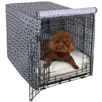 Picture of Explore Land Pattern Dog Crate Cover for 30 Inches Wire Cage, Heavy-Duty Polyester Indoor Pet Kennel Covers Universal Fit for 1 2 3 Doors Standard Metal Crate (Morocco)