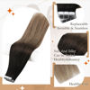 Picture of Full Shine Hair Extensions Tape in Human Hair Color 1B/8/22 Balayage Black to Ash Brown and Light Blonde Tape in Extensions 12 Inch Remy Tape in Human Hair Extensions Straight Hair 30 Gram 20pcs