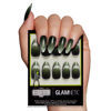 Picture of Beetlejuice Beetlejuice™ x Glamnetic Press On Nails - Beetlejuice™ | Black & Green Ombre Velvet Medium Almond False Nails, Reusable Stick On Fake Nails with Glue |Salon Quality| 15 Sizes - 30 Nail Kit