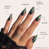 Picture of Beetlejuice Beetlejuice™ x Glamnetic Press On Nails - Beetlejuice™ | Black & Green Ombre Velvet Medium Almond False Nails, Reusable Stick On Fake Nails with Glue |Salon Quality| 15 Sizes - 30 Nail Kit