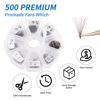 Picture of Premade Fans Brown Eyelash Extension 500 Fans Handmade Loose Volume Lashes 10D Pre-made Fans 0.07mm C/D Curl 13-20mm Mixed Volume Eyelash Extensions (500PCS-10D-0.07-D, 13-20mm MIXED)