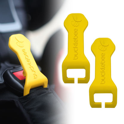 Picture of Bucklebee Easy Car Seat Buckle Release Aid for Children Unbuckle Car Seat Release Tool - Car Seat Button Pusher - Car Seat Opener for Nails - Car Seat Buckle Release Tool Buddy Me (2 Packs Yellow)