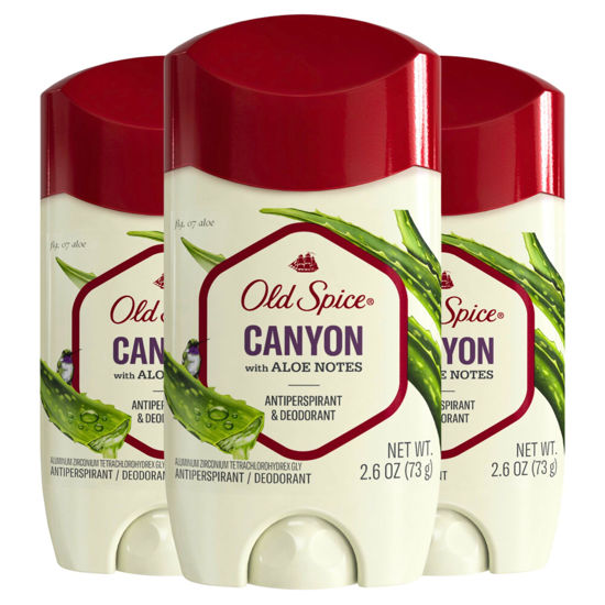 Picture of Old Spice Men's Antiperspirant & Deodorant Canyon with Aloe, 24/7 Odor Protection, 2.6oz (Pack of 3)