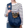 Picture of Tomkas Small Dog Sling Carrier - Adjustable Strap & Zip Pocket - for 3-10 lbs Pets(Dark Blue)