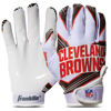 Picture of Franklin Sports Cleveland Browns Youth NFL Football Receiver Gloves - Receiver Gloves For Kids - NFL Team Logos and Silicone Palm - Youth M/L Pair