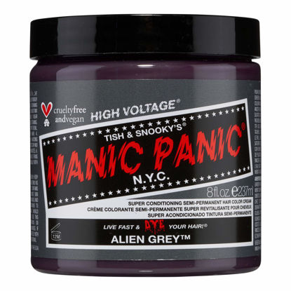 Picture of MANIC PANIC Alien Grey Hair Dye - Classic High Voltage - Semi Permanent Cool Medium Slate Gray Hair Dye - Vegan, PPD & Ammonia Free (8oz)