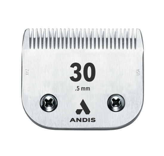 Picture of Andis 64075 Ultra Edge Dog Clipper Blade - Constructed Of Carbonized Steel, Exclusive Hardening Process With Long-Lasting Sharp Edges, 1/50-Inch Cut Length - For Larger Animals, Size-30, Chrome