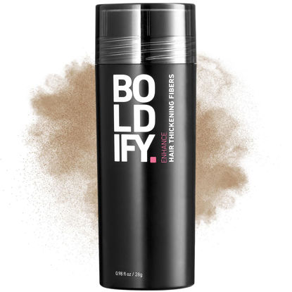 Picture of BOLDIFY Hair Fibers (28g) Fill In Fine and Thinning Hair for an Instantly Thicker & Fuller Look - Best Value & Superior Formula -14 Shades for Women & Men - MEDIUM BLONDE