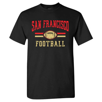 Picture of San Francisco Retro Football Fans Vintage Men's T-Shirt (Black Shirt, M)