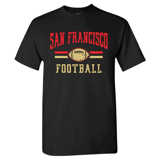 Picture of San Francisco Retro Football Fans Vintage Men's T-Shirt (Black Shirt, M)