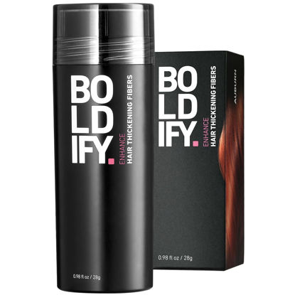 Picture of BOLDIFY Hair Fibers (28g) Fill In Fine and Thinning Hair for an Instantly Thicker & Fuller Look - Best Value & Superior Formula -14 Shades for Women & Men - AUBURN