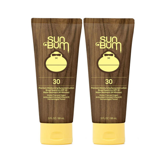 Picture of Sun Bum Original SPF 30 Sunscreen Lotion | Vegan and Hawaii 104 Reef Act Compliant (Octinoxate & Oxybenzone Free) Broad Spectrum Moisturizing UVA/UVB Sunscreen with Vitamin E | 3 oz (Pack of 2)