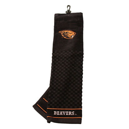 Picture of Team Golf NCAA Oregon State Beavers Embroidered Golf Towel Embroidered Golf Towel, Checkered Scrubber Design, Embroidered Logo