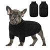 Picture of Queenmore Small Dog Pullover Sweater, Cold Weather Cable Knitwear, Classic Turtleneck Thick Warm Clothes for Chihuahua, Bulldog, Dachshund, Pug (Black, X-Small)