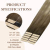 Picture of GOO GOO Tape in Hair Extensions Human Hair, 3/8/613 Balayage Walnut Brown to Ash Brown and Blonde, 14inch 25g 10pcs, Thick Ends Straight Seamless Tape in, Invisible Tape in Hair Extensions Human Hair