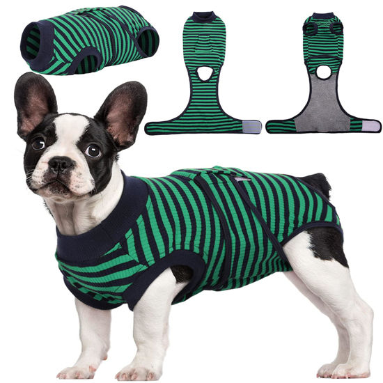 Picture of Kuoser Recovery Suit for Dogs Cats After Surgery, Professional Pet Recovery Shirt Dog Abdominal Wounds Bandages, Substitute E-Collar & Cone,Prevent Licking Dog Onesies Pet Surgery Recovery Suit