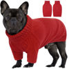 Picture of IECOii Dog Sweater,Dog Sweaters for Medium Dogs Girls Boys,Doggie Sweater Christmas,Pet Sweatshirt Knitwear Outfit for Holiday,KnitTurtleneck Warm Clothes for French Bulldog,Boston Terrier (Red,M)