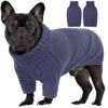 Picture of IECOii Dog Sweater,Dog Sweaters for Medium Dogs Girls Boys,Doggie Sweater Christmas,Pet Sweatshirt Knitwear Outfit for Holiday,KnitTurtleneck Warm Clothes for French Bulldog,Boston Terrier (Blue,M)