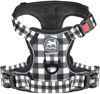 Picture of PoyPet No Pull Dog Harness, [Neck Release] Reflective Adjustable No Choke Pet Vest with Front & Back 2 Leash Attachments, Soft Control Training Handle for Small Dogs(Grid,M)