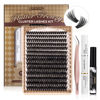 Picture of LASHVIEW 100D DIY Eyelash Extension Kit, Cluster Eyelash Extensions, Individual Lashes Kit,Individual Lashes with Glue and Tweezers