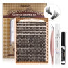 Picture of LASHVIEW 60D DIY Eyelash Extension Kit, Cluster Eyelash Extensions, Individual Lashes Kit,Individual Lashes with Glue and Tweezers