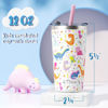 Picture of Tiblue Kids Cup - Spill Proof Stainless Steel Insulated Tumbler for Toddler Girls Boys -BPA FREE Smoothie Drinking Cup with Leak Proof Lid & Silicone Straw with Stopper (2 Pack, 12oz Unicorn+Dinosaur)