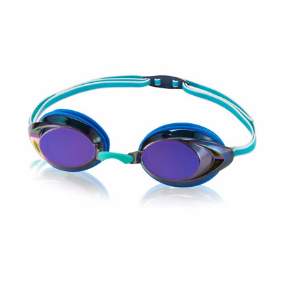 Picture of Speedo Unisex-Child Swim Goggles Vanquisher 2.0 Junior Mirrored Blue/Iris