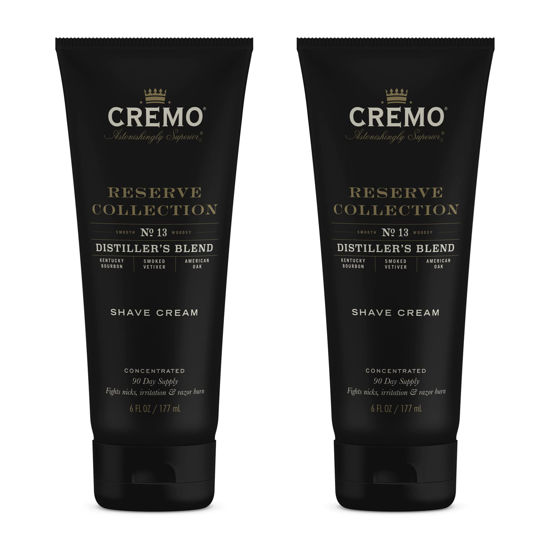 Picture of Cremo Barber Grade Distillers Blend (Reserve Collection) Shave Cream, Astonishingly Superior Ultra-Slick Shaving Cream Fights Nicks, Cuts and Razor Burn, 6 Fl Oz (2 Pack)