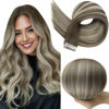 Picture of Full Shine Balayage Tape in Hair Extensions Human Hair Color 7/1000/7 Blonde Invisible Tape in Human Hair Extensions 12Inch Seamless Hair Extensions Tape in Remy Hair Extensions 30G 20Pcs Add Volume