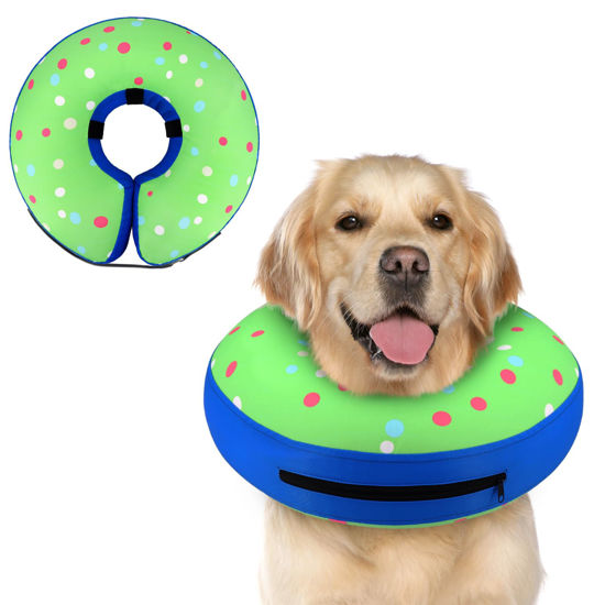 Picture of Supet Inflatable Dog Cone Collar Alternative after Surgery, Dog Neck Donut Collar Recovery E Collar for Neuter, Soft Dog Cone for Small Medium Large Dogs