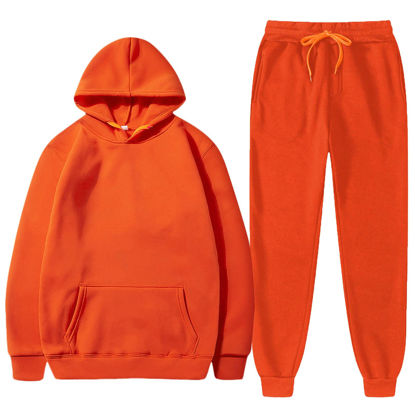 Picture of sumensumen Sweatpants And Sweatshirt Set For Women,Sports Suit Tracksuit-Long Sleeve Athletic Suit Fashion Sports Suit Women-04 Orange,X-Large