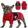 Picture of Queenmore Christmas Dog Sweater,Knitted Pullover Christmas Clothes for Dogs,Turtleneck Dog Christmas Outfit, Warm Dog Sweaters for Small Dogs Boys or Girls S