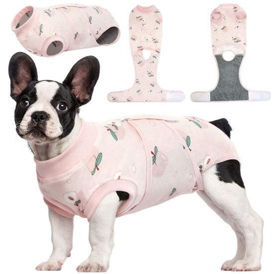 Picture of Kuoser Recovery Suit for Dogs Cats After Surgery, Professional Pet Recovery Shirt Dog Abdominal Wounds Bandages, Substitute E-Collar & Cone,Prevent Licking Dog Onesies Pet Surgery Recovery Suit