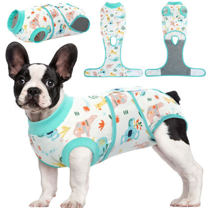 Picture of Kuoser Recovery Suit for Dogs Cats After Surgery, Professional Pet Recovery Shirt Dog Abdominal Wounds Bandages, Substitute E-Collar & Cone,Prevent Licking Dog Onesies Pet Surgery Recovery Suit