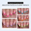 Picture of btartboxnails XCOATTIPS French Gel Nails - Brighter Pastel French Tip Press on Nails, Short Almond Nail Tips, Soft Gel Nails False Nail, Soak Off Acrylic Fake Nails Extensions