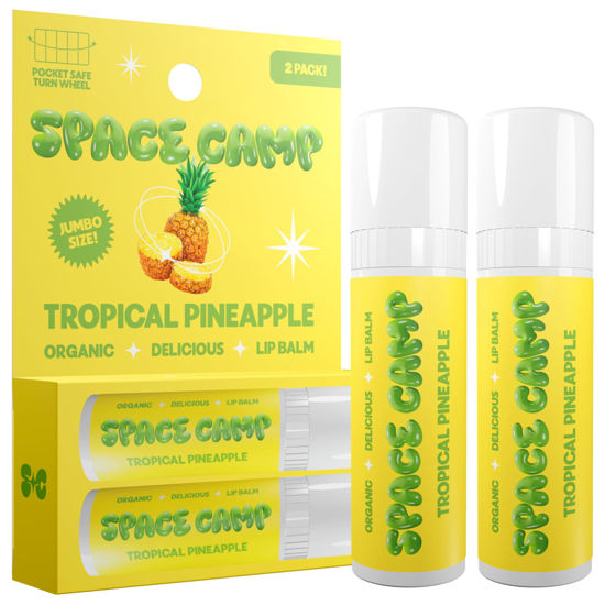 Picture of Space Camp Wellness Jumbo Lip Balm - Tropical Pineapple Organic Flavored Balm (2 Pack)