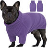 Picture of IECOii Large Dog Sweater,Pet Dog Sweaters for Large Dogs Boy,Thanksgiving Fall Doggie Sweatshirt,Turtleneck Thick Warm Girl Dog Sweater,Winter Knitwear Clothes for Corgi,French Bulldog(Purple,L)