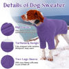 Picture of IECOii Large Dog Sweater,Pet Dog Sweaters for Large Dogs Boy,Thanksgiving Fall Doggie Sweatshirt,Turtleneck Thick Warm Girl Dog Sweater,Winter Knitwear Clothes for Corgi,French Bulldog(Purple,L)