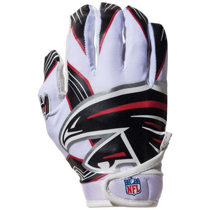 Picture of Franklin Sports Atlanta Falcons Youth NFL Football Receiver Gloves - Receiver Gloves for Kids - NFL Team Logos and Silicone Palm - Youth S/XS Pair