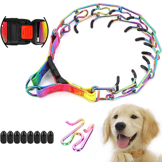 Picture of Supet Dog Prong Collar, Adjustable Dog Training Collar with Quick Release Buckle for Small Medium Large Dogs(Packed with One Extra Links)