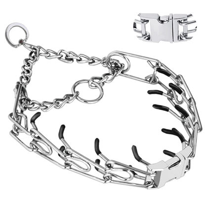 Picture of Prong Collar for Dogs, Pinch Collar for Dogs, Adjustable Dog Training Collar with Quick Release Buckle for Small Medium Large Dogs(Packed with Two Extra Links) (X-L (23-26" Neck, 4.0mm))