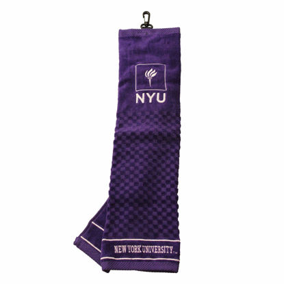 Picture of Team Golf NCAA New York Violets Embroidered Golf Towel Embroidered Golf Towel, Checkered Scrubber Design, Embroidered Logo