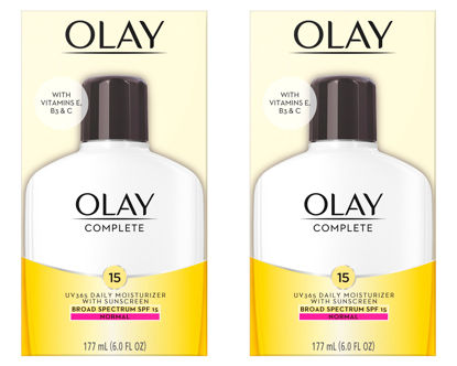 Picture of Olay Face Moisturizer Complete Lotion All Day Daily Facial Moisturizing Lotion SPF 15 for Normal Skin and Hydration, Oil-Free Non-Greasy, 6 Fl Oz (Pack of 2)