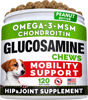 Picture of STRELLALAB Glucosamine Treats for Dogs - Joint Supplement w/Omega-3 Fish Oil - Chondroitin, MSM - Advanced Mobility Chews - Joint Pain Relief - Hip & Joint Care - Peanut Butter Flavor - 120 Ct