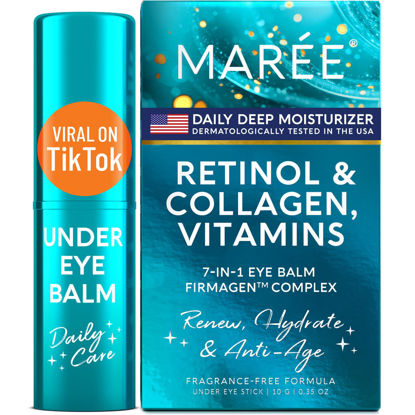 Picture of MAREE Multi Balm Stick with Retinol & Ceramide Complex - Facial Moisturizer & Under Eye Balm for Dark Circles - Under Eye Brightener 0.35 Oz