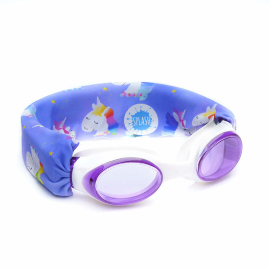 Picture of Splash Place SWIM GOGGLES with Fabric Strap - RAINBOW UNICORN | Fun, Fashionable, Comfortable - Adult & Kids Swim Goggles