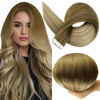 Picture of Full Shine Brown And Blonde Tape in Hair Extensions Balayage Color Tape in Extensions 12 Inch Short Tape in Extensions 30Gram Natural Straight Hair Seamless Tape Extensions 20Pcs for Women