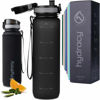 Picture of Hydracy 32 oz Motivational Water Bottle with Time Marker, 1 Liter Water Jug, Reusable Gym Water Bottle With Strap, Leak Proof Chug Lid, Bike Bottle with Fruit Infusion Strainer, Ideal Gift