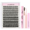 Picture of Lash Extension Kit Individual Lashes Kit Mixed Tray Lash Bond and Seal Waterproof Lash Clusters Kit DIY Eyelash Extension Kit Lash Remover Eyelash Brush Lash Tweezers (Set 30D/40D-0.07C-14-18Mix)